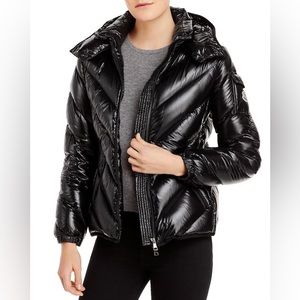 Moncler Black Down Chevron Brouel Jacket Sz 3 Excellent Condition